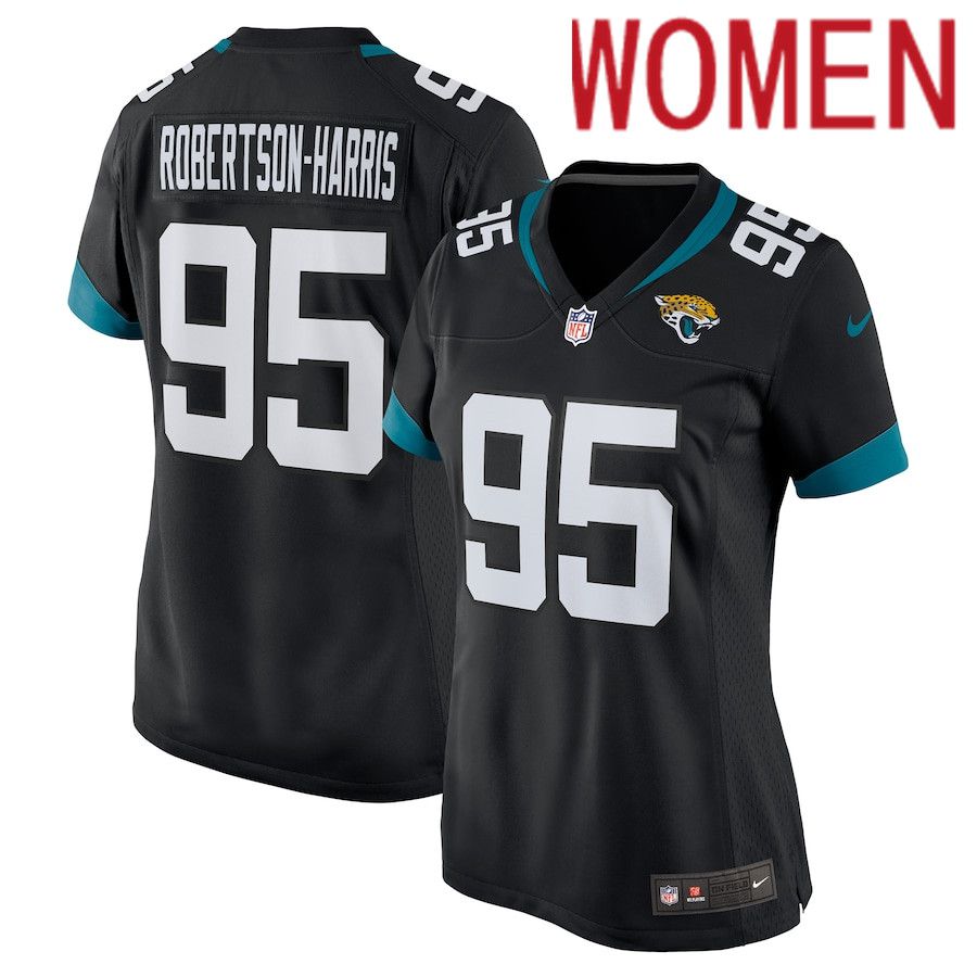 Women Jacksonville Jaguars #95 Roy Robertson-Harris Nike Black Game NFL Jersey->customized nfl jersey->Custom Jersey